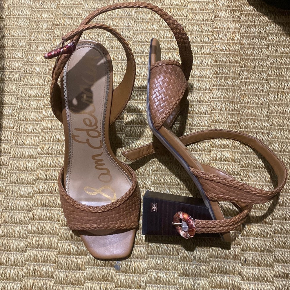 Sam Edelman Brown leather ankle strap sz 8.5 open toed sandals